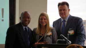 PESA President Leslie Beyer with Sylvester Turner, Mayor of Houston and Halifax Mayor Michael Savage of WECP.